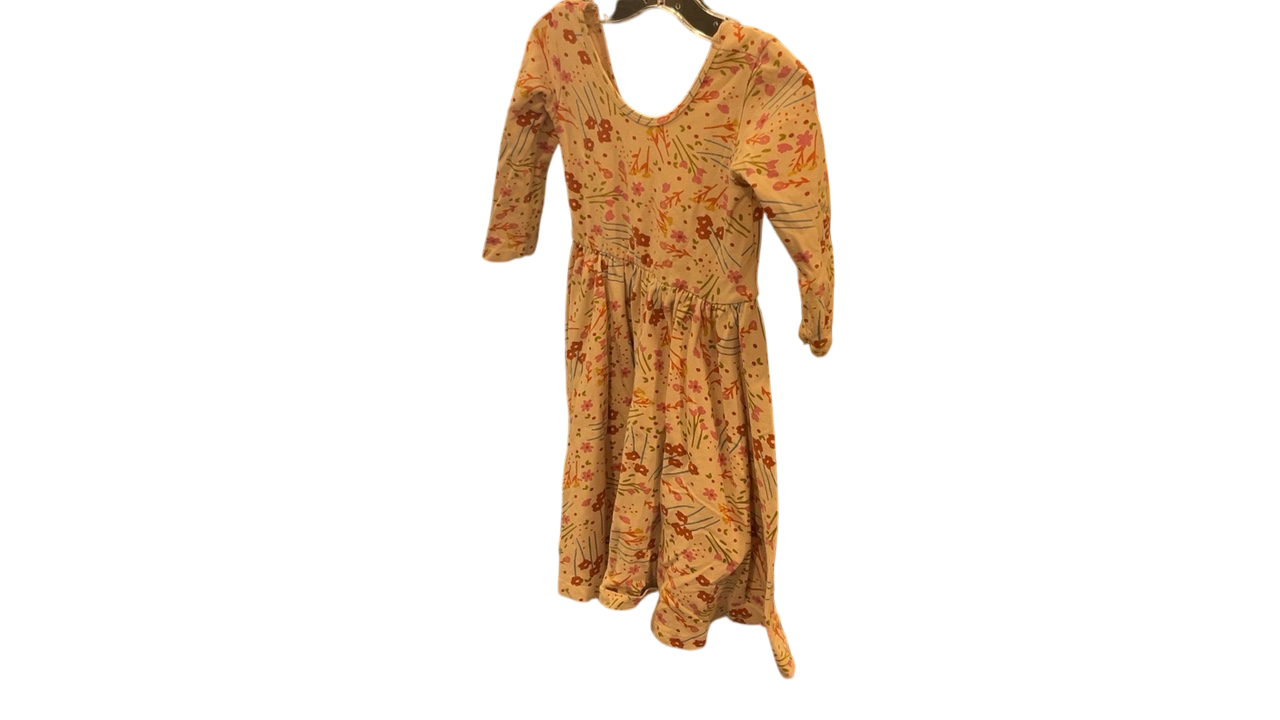 Alice and Ames Dress Small Beige with a floral pattern in shades of brown and red