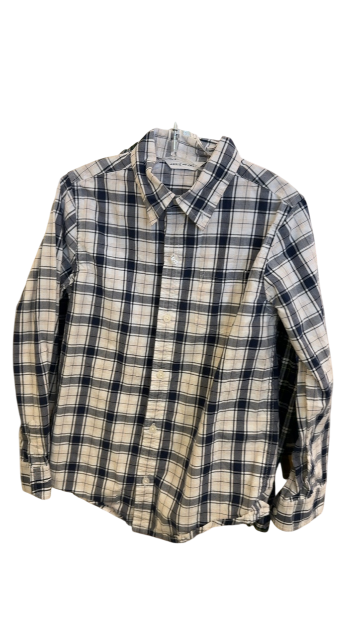 Banana Republic Shirt 7 Beige and navy plaid