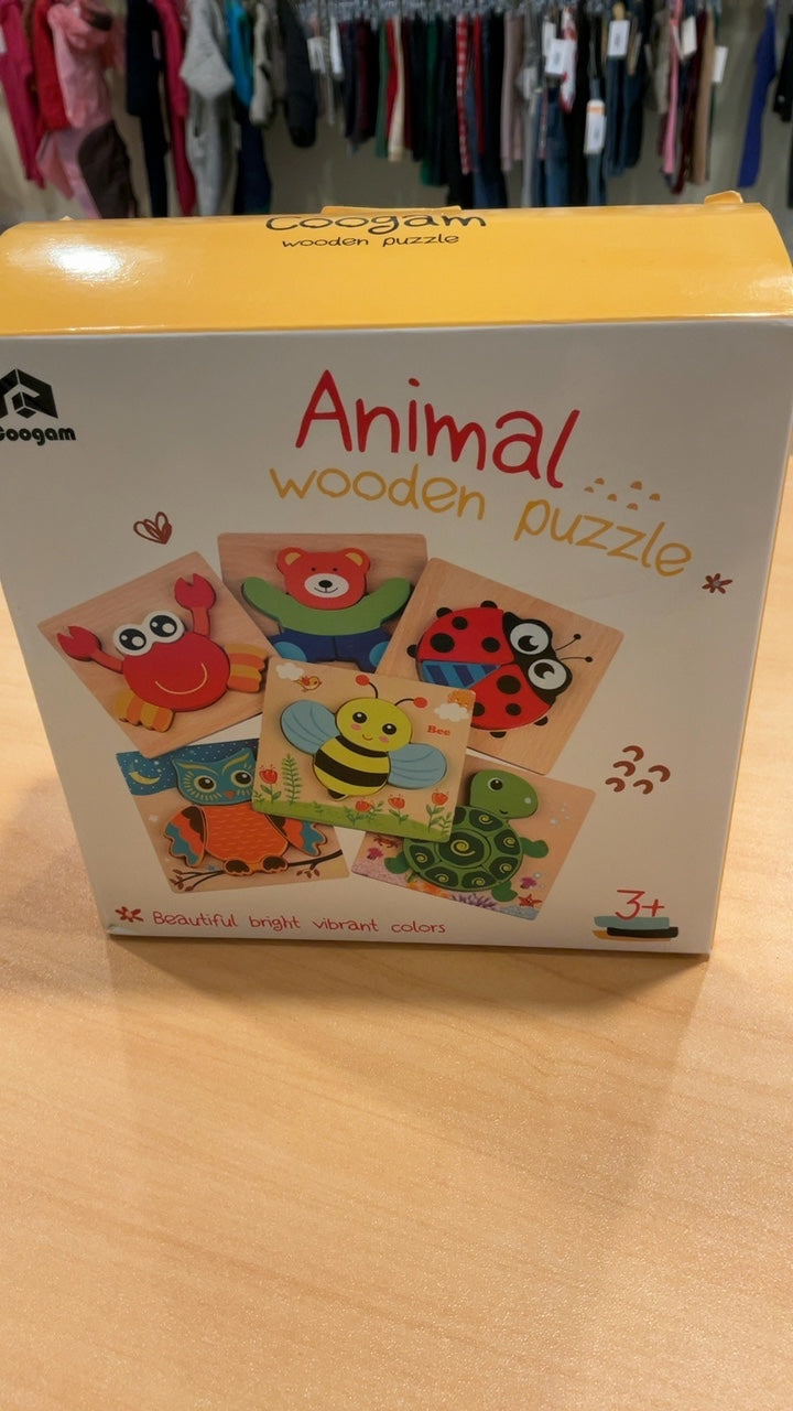 Coogam 6 Pack Wooden Animal Jigsaw Puzzle Set